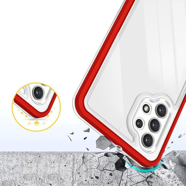 Hurtel Clear 3in1 etui do Samsung Galaxy A32 5G żelowy pokrowiec z ramką czerwony 10757636 9145576242711