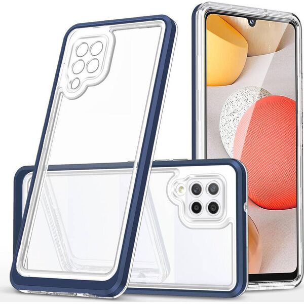 Hurtel Clear 3in1 etui do Samsung Galaxy A42 5G żelowy pokrowiec z ramką niebieski 10757639 9145576242735