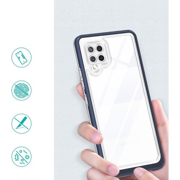 Hurtel Clear 3in1 etui do Samsung Galaxy A42 5G żelowy pokrowiec z ramką niebieski 10757639 9145576242735