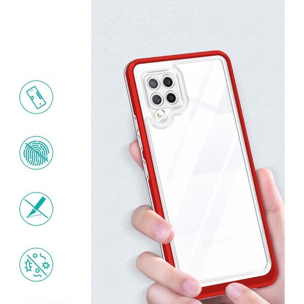 Hurtel Clear 3in1 etui do Samsung Galaxy A42 5G żelowy pokrowiec z ramką czerwony 10757641 9145576242742