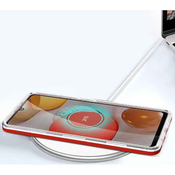 Hurtel Clear 3in1 etui do Samsung Galaxy A42 5G żelowy pokrowiec z ramką czerwony 10757641 9145576242742