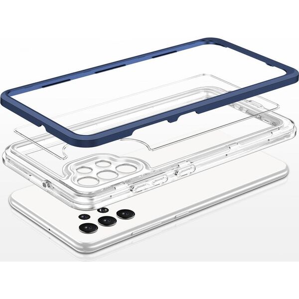 Hurtel Clear 3in1 etui do Samsung Galaxy A72 4G żelowy pokrowiec z ramką niebieski 10757644 9145576242797
