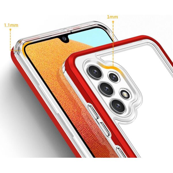 Hurtel Clear 3in1 etui do Samsung Galaxy A72 4G żelowy pokrowiec z ramką czerwony 10757645 9145576242803