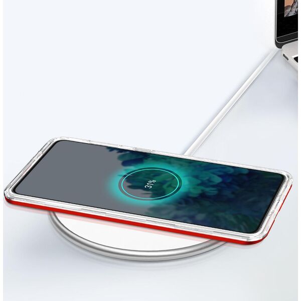 Hurtel Clear 3in1 etui do Samsung Galaxy S22+ (S22 Plus) żelowy pokrowiec z ramką czerwony 10757656 9145576243015