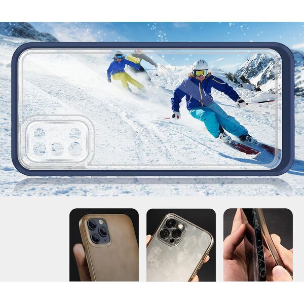 Hurtel Clear 3in1 etui do Samsung Galaxy A03s (166) żelowy pokrowiec z ramką niebieski 10757662 9145576243060
