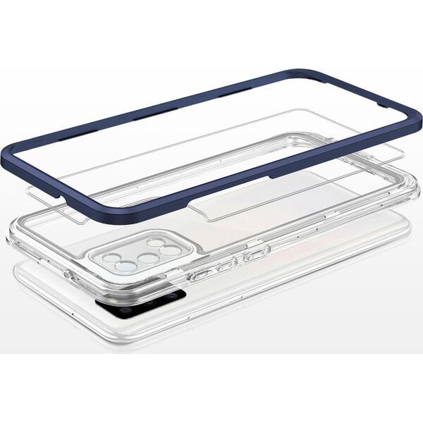 Hurtel Clear 3in1 etui do Samsung Galaxy A03s (166) żelowy pokrowiec z ramką niebieski 10757662 9145576243060