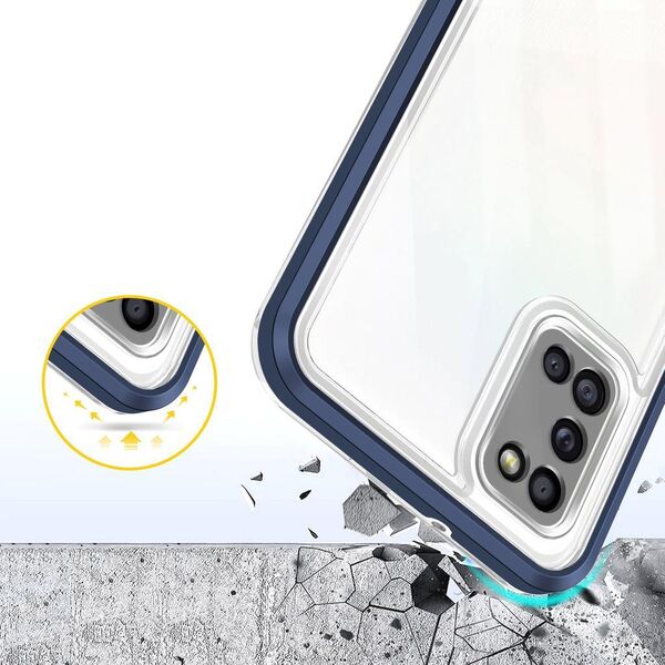 Hurtel Clear 3in1 etui do Samsung Galaxy A03s (166) żelowy pokrowiec z ramką niebieski 10757662 9145576243060