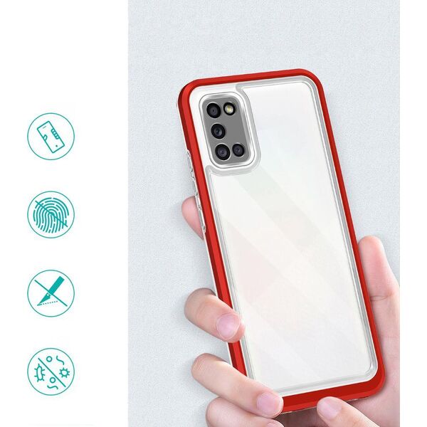 Hurtel Clear 3in1 etui do Samsung Galaxy A03s (166) żelowy pokrowiec z ramką czerwony 10757663 9145576243077