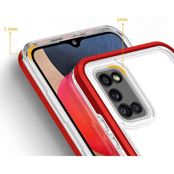 Hurtel Clear 3in1 etui do Samsung Galaxy A03s (166) żelowy pokrowiec z ramką czerwony 10757663 9145576243077