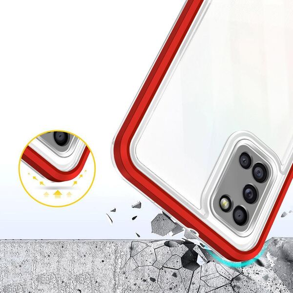 Hurtel Clear 3in1 etui do Samsung Galaxy A03s (166) żelowy pokrowiec z ramką czerwony 10757663 9145576243077