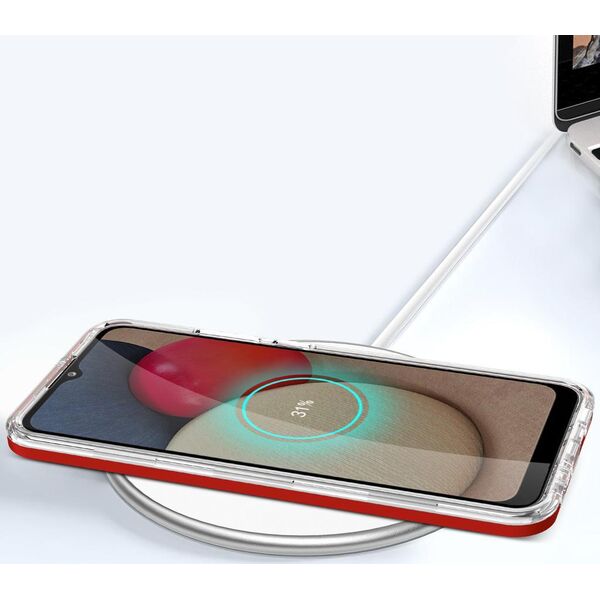 Hurtel Clear 3in1 etui do Samsung Galaxy A03s (166) żelowy pokrowiec z ramką czerwony 10757663 9145576243077