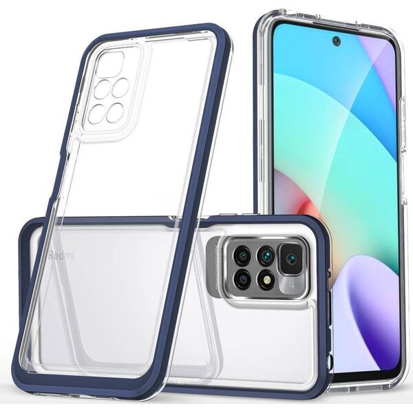Hurtel Clear 3in1 etui do Xiaomi Redmi 10 żelowy pokrowiec z ramką niebieski 10757664 9145576243091