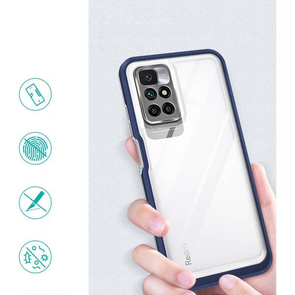 Hurtel Clear 3in1 etui do Xiaomi Redmi 10 żelowy pokrowiec z ramką niebieski 10757664 9145576243091