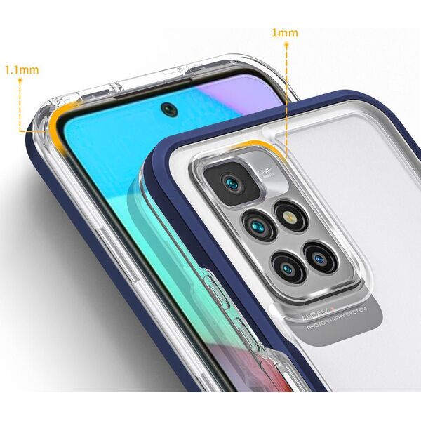 Hurtel Clear 3in1 etui do Xiaomi Redmi 10 żelowy pokrowiec z ramką niebieski 10757664 9145576243091