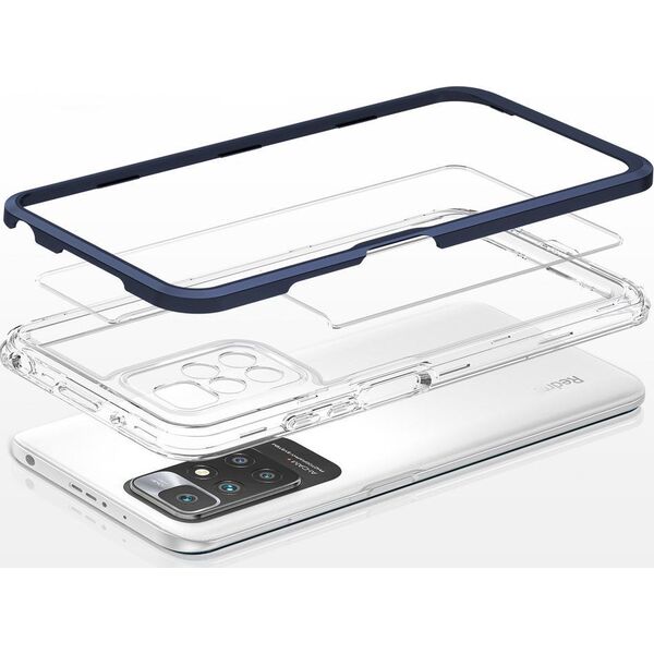 Hurtel Clear 3in1 etui do Xiaomi Redmi 10 żelowy pokrowiec z ramką niebieski 10757664 9145576243091