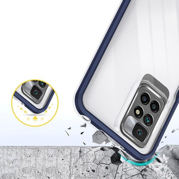 Hurtel Clear 3in1 etui do Xiaomi Redmi 10 żelowy pokrowiec z ramką niebieski 10757664 9145576243091