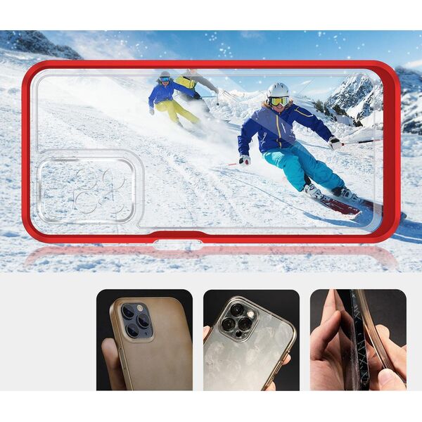 Hurtel Clear 3in1 etui do Xiaomi Redmi 10 żelowy pokrowiec z ramką czerwony 10757665 9145576243107