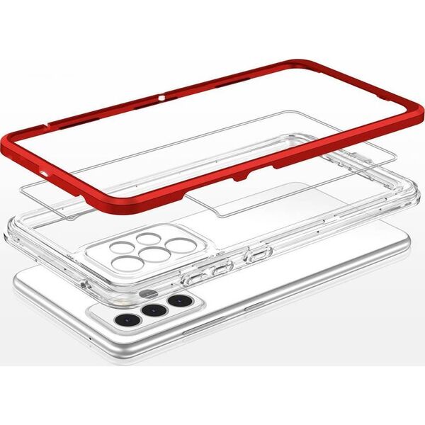 Hurtel Etui Clear 3in1 etui do Samsung Galaxy A13 5G żelowy pokrowiec z ramką czerwony 10757667 9145576244449