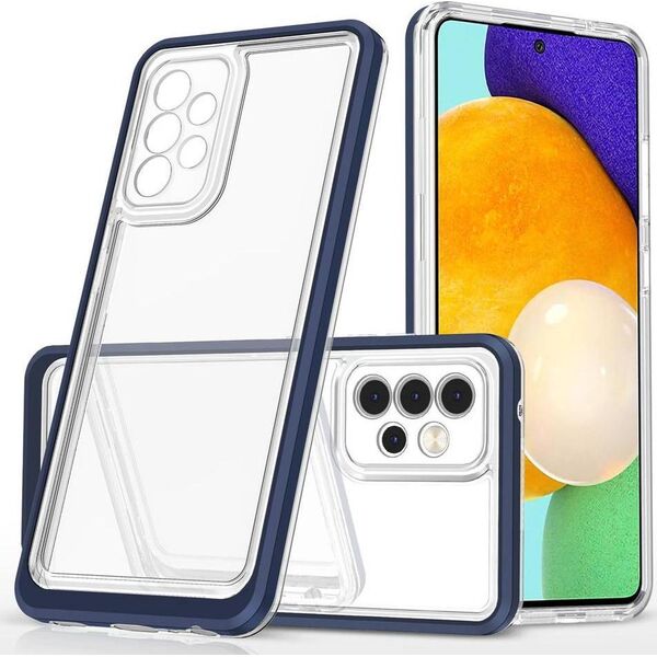 Hurtel Etui Clear 3in1 etui do Samsung Galaxy A73 żelowy pokrowiec z ramką niebieski 10757671 9145576244586