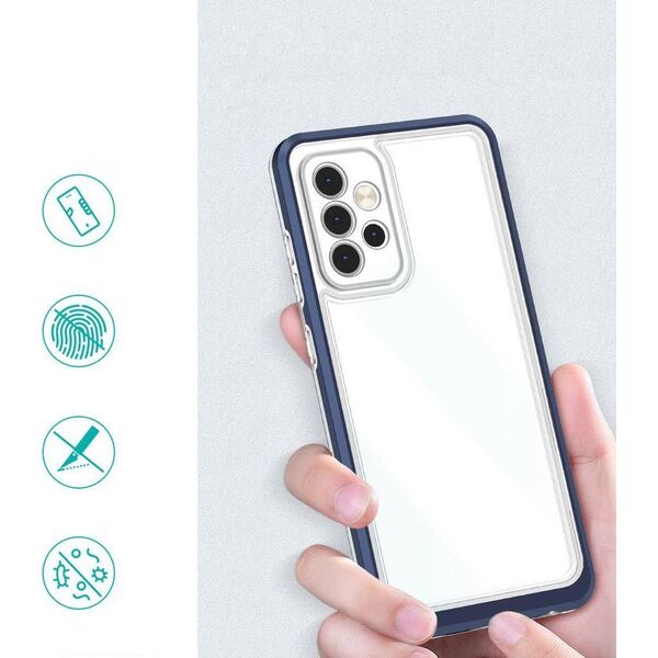 Hurtel Etui Clear 3in1 etui do Samsung Galaxy A73 żelowy pokrowiec z ramką niebieski 10757671 9145576244586