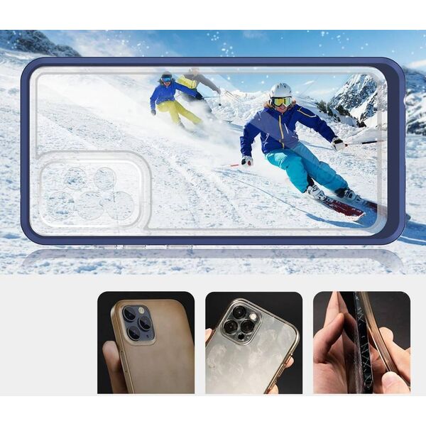 Hurtel Etui Clear 3in1 etui do Samsung Galaxy A73 żelowy pokrowiec z ramką niebieski 10757671 9145576244586