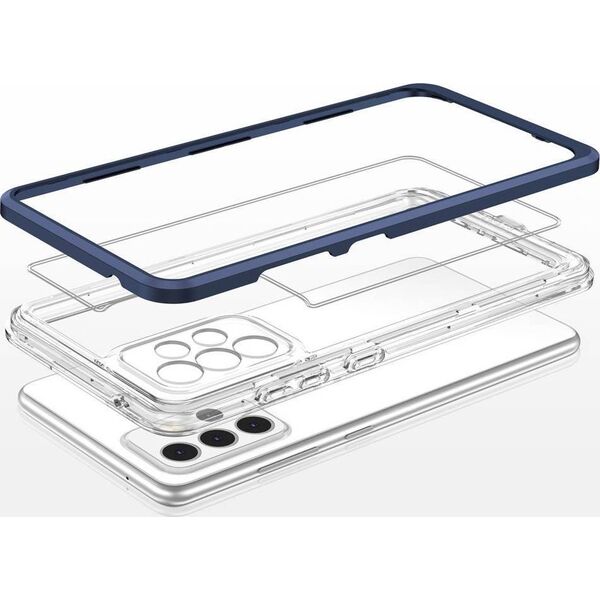 Hurtel Etui Clear 3in1 etui do Samsung Galaxy A73 żelowy pokrowiec z ramką niebieski 10757671 9145576244586