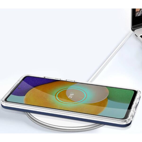 Hurtel Etui Clear 3in1 etui do Samsung Galaxy A73 żelowy pokrowiec z ramką niebieski 10757671 9145576244586