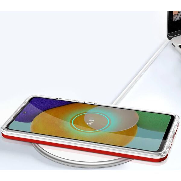 Hurtel Etui Clear 3in1 etui do Samsung Galaxy A73 żelowy pokrowiec z ramką czerwony 10757673 9145576244593
