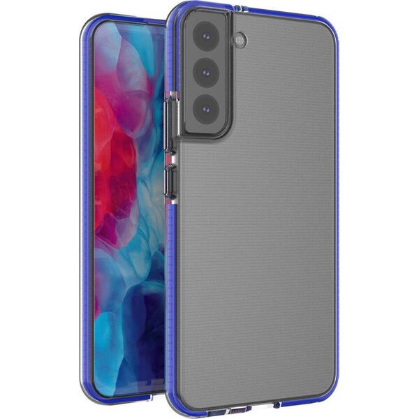 Hurtel Spring Case pokrowiec żelowe etui z kolorową ramką do Samsung Galaxy S22+ (S22 Plus) ciemnoniebieski 10757682 9145576244197