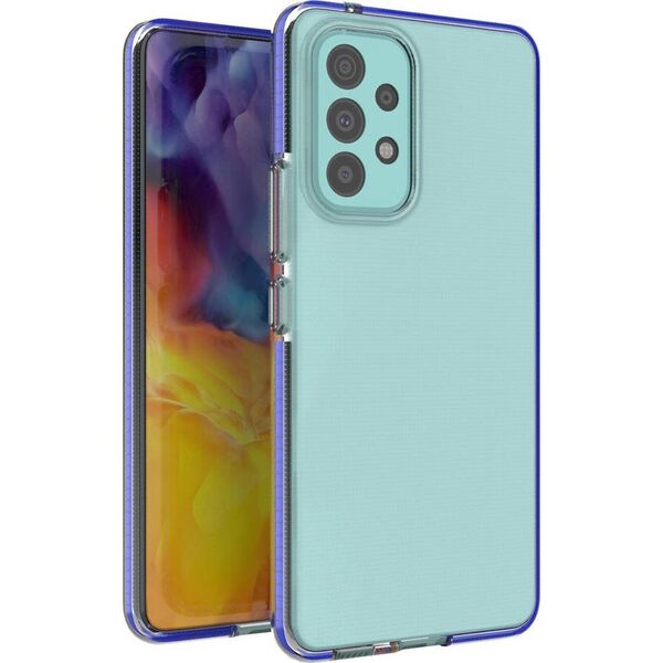 Hurtel Spring Case pokrowiec żelowe etui z kolorową ramką do Samsung Galaxy A73 ciemnoniebieski 10757690 9145576244258