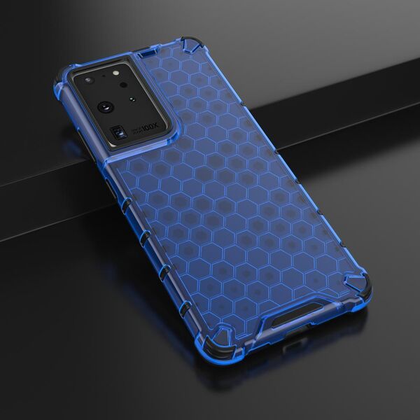 Hurtel Honeycomb etui pancerny pokrowiec z żelową ramką Samsung Galaxy S22 Ultra niebieski 10757744 9145576244883