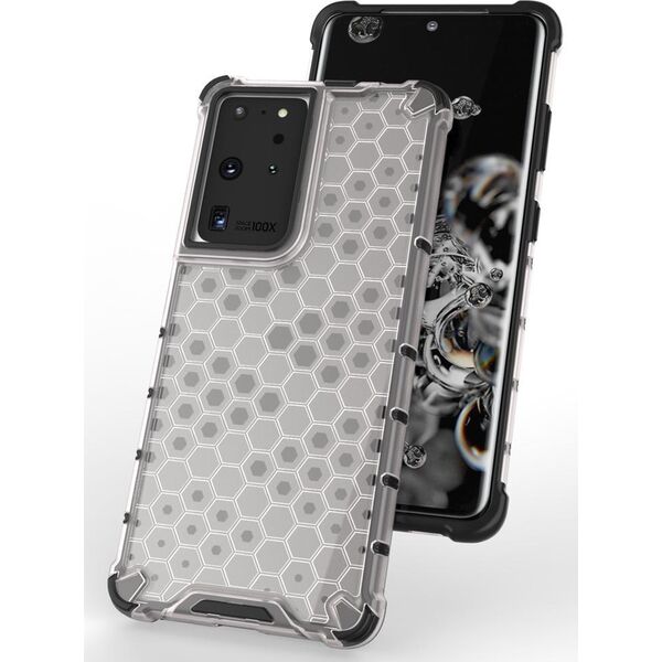Hurtel Honeycomb etui pancerny pokrowiec z żelową ramką Samsung Galaxy S22 Ultra niebieski 10757744 9145576244883