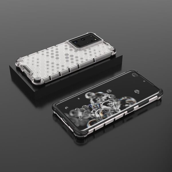 Hurtel Honeycomb etui pancerny pokrowiec z żelową ramką Samsung Galaxy S22 Ultra przezroczysty 10757745 9145576244890
