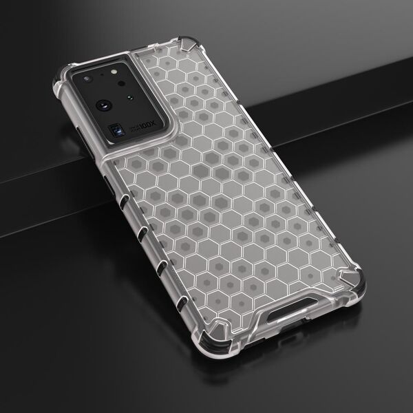 Hurtel Honeycomb etui pancerny pokrowiec z żelową ramką Samsung Galaxy S22 Ultra przezroczysty 10757745 9145576244890