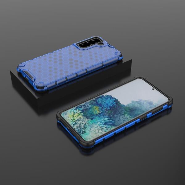 Hurtel Honeycomb etui pancerny pokrowiec z żelową ramką Samsung Galaxy S22 niebieski 10757747 9145576244944