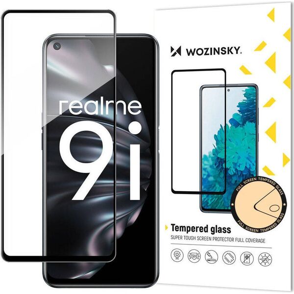 Wozinsky Wozinsky super wytrzymałe szkło hartowane Full Glue na cały ekran z ramką Case Friendly Oppo A76 / Oppo A36 / Realme 9i czarny 10757859 9145576245781