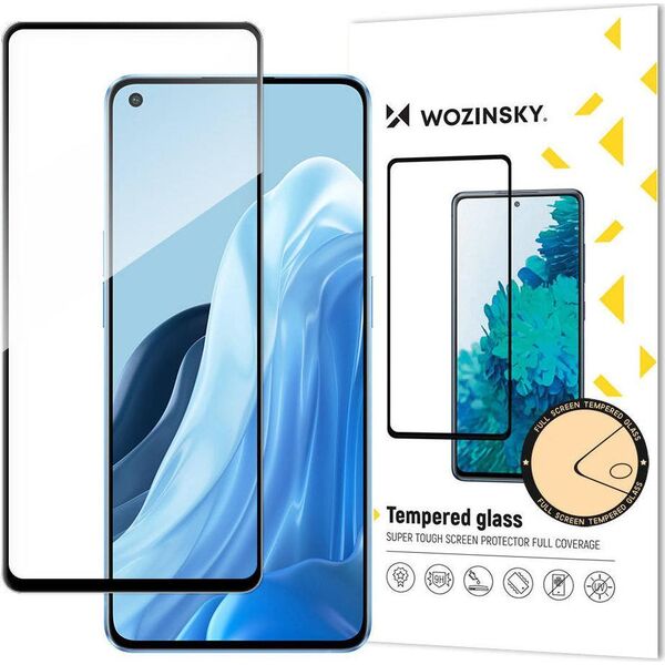 Wozinsky Wozinsky super wytrzymałe szkło hartowane Full Glue na cały ekran z ramką Case Friendly Oppo Reno7 Pro 5G czarny 10757861 9145576245767