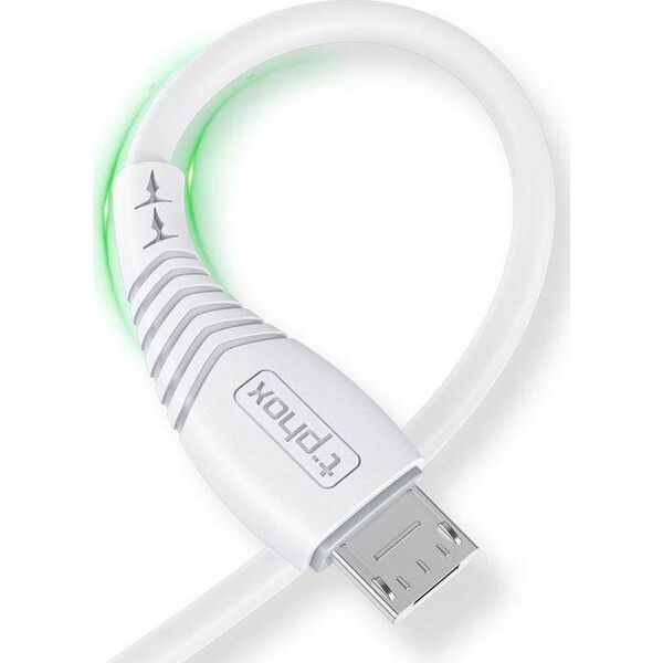 Kabel USB T-Phox USB-A - microUSB 1.2 m Biały 10758387 6972165641197