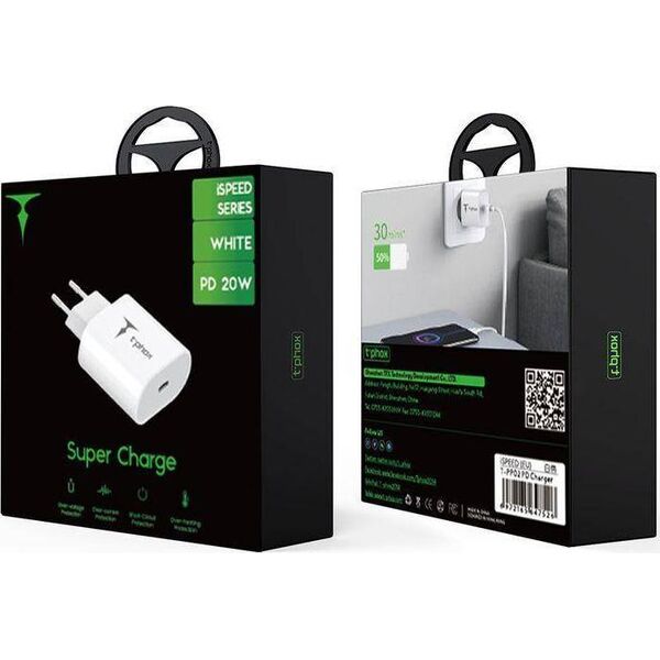 Ładowarka T-Phox iSpeed 1x USB-C 3 A 10758393 6972165647526