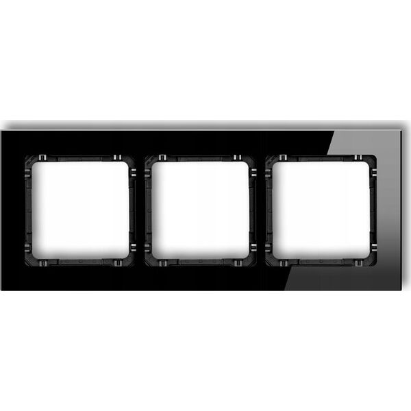 Karlik Ramka potrójna Karlik Deco 12-12-DRG-3 efekt szkła spód czarny ramka czarna 10802189 5907709771079