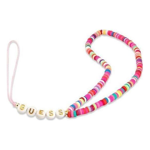Guess Guess zawieszka GUSTGMPP Phone Strap wielokolorowy różowy/multicolor pink Heishi Beads 10802287 3666339048358