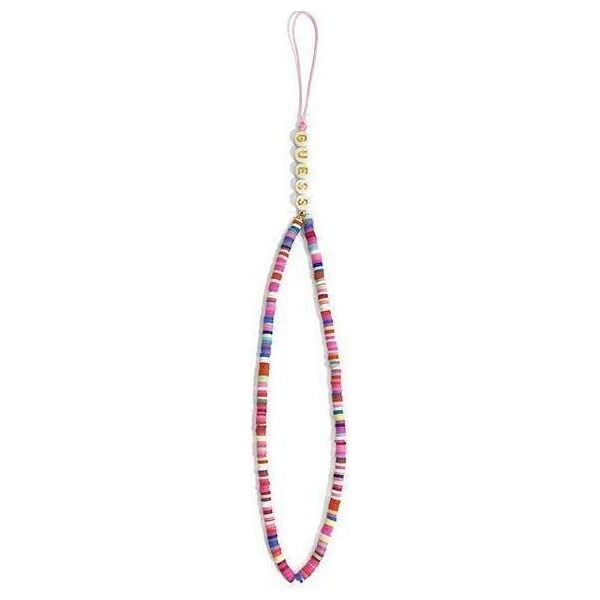 Guess Guess zawieszka GUSTGMPP Phone Strap wielokolorowy różowy/multicolor pink Heishi Beads 10802287 3666339048358