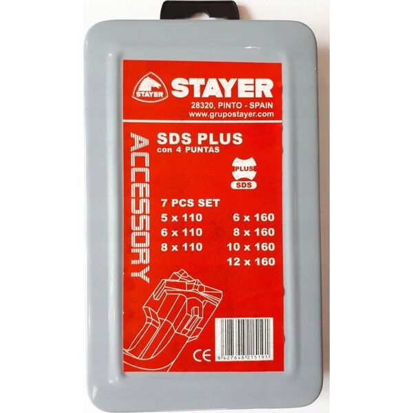 Wiertło Stayer ZESTAW WIERTEŁ SDS-PLUS 7SZT STAYER 10803609 8427648215191