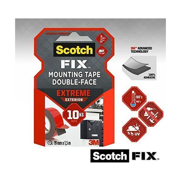 3M 3M Scotch Taśma Montażowa Dwustronna Extremalna Zewnętrzna 19mm x 1,5m.. 10861240 4046719732241