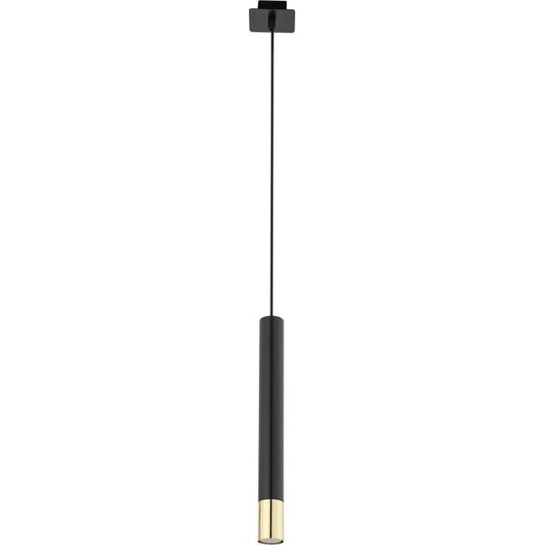 Lampa wisząca Sigma Wisząca lampa Sopel Grand 33393 okrągły zwis tuba czarna złota 10899957 5907554419164