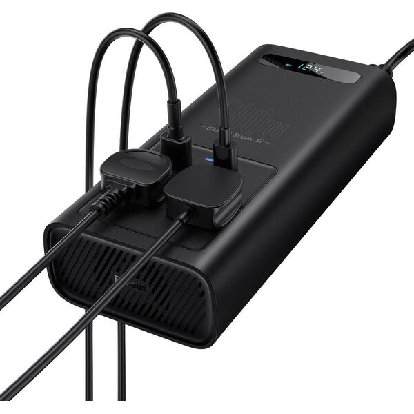 Baseus Inwerter samochodowy Baseus 500W, 220V, CN/EU (czarny) 11026769 6932172603427