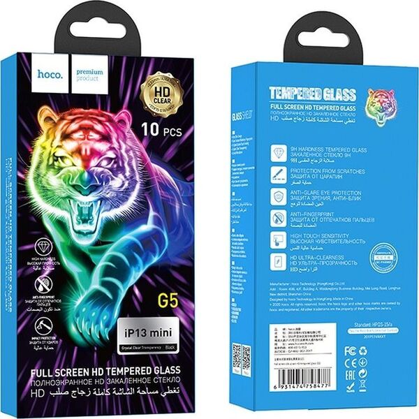 Hoco HOCO SZKŁO HARTOWANE G5 IPHONE 13 MINI - ZESTAW 10 SZTUK 11039046 6931474756473