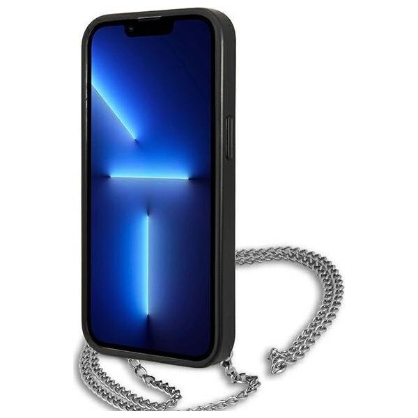 Karl Lagerfeld Karl Lagerfeld KLHCP13SPMK iPhone 13 mini 5,4" hardcase czarny/black Leather Textured and Chain 11039630 3666339049928