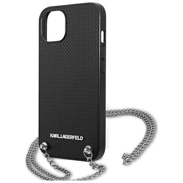 Karl Lagerfeld Karl Lagerfeld KLHCP13SPMK iPhone 13 mini 5,4" hardcase czarny/black Leather Textured and Chain 11039630 3666339049928