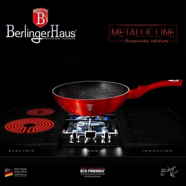 Patelnia Berlinger Haus WOK GRANITOWY 30CM BERLINGER HAUS METALLIC LINE BURGUNDY BH-6166 11067952 5999108408281